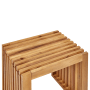 Beliani Gartenstuhl aus hellem Holz, 35x45x43 cm. Holzstuhl mit Lattenrost-Sitzfläche.