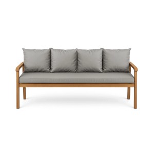 Setgarden Bankkissen-Set, grau, mit Sitz- und Rückenkissen für 3-Sitzer Gartenbank.
