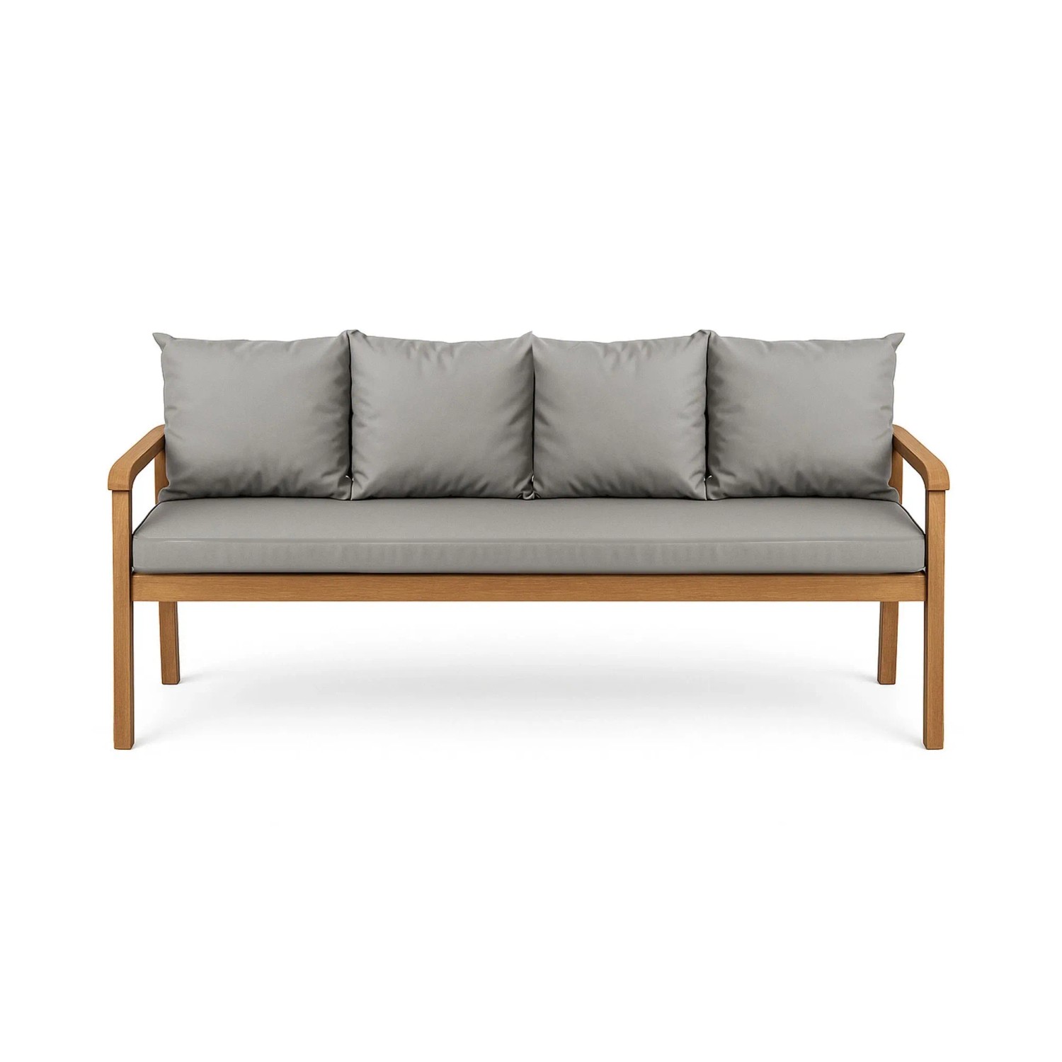 Setgarden Bankkissen-Set, grau, mit Sitz- und Rückenkissen für 3-Sitzer Gartenbank.