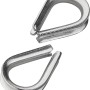 Zwei Edelstahl Kauschen, 8 mm, zur Verstärkung von Seilschlaufen.