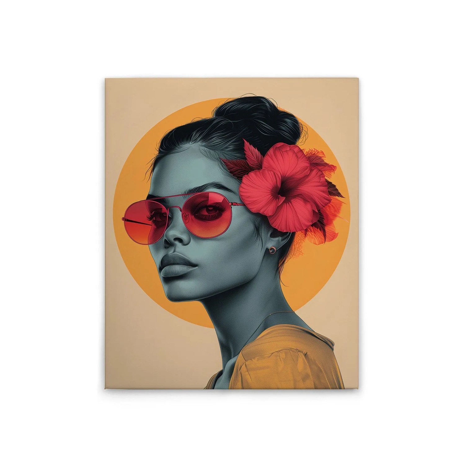 Tadessi Leinwandbild - M1-No.51801 - Flowergirl Retro - 40 x 50 cm - Querformat