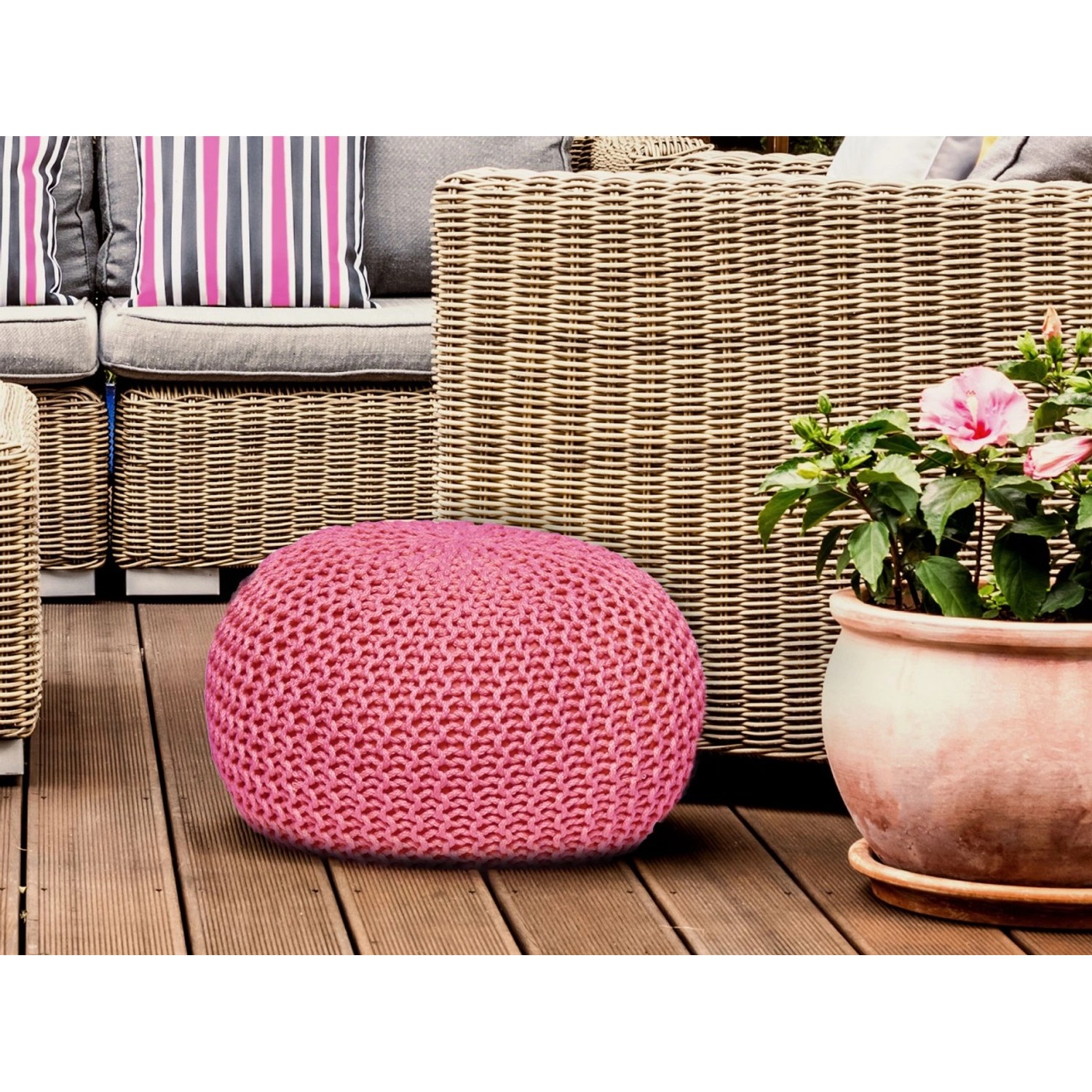 Outdoor footstool pouf sales