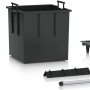 Lechuza Cube Premium Pflanzgefäß, 30 cm, Schwarz hochglanz, mit Zubehör für Bewässerungssystem.