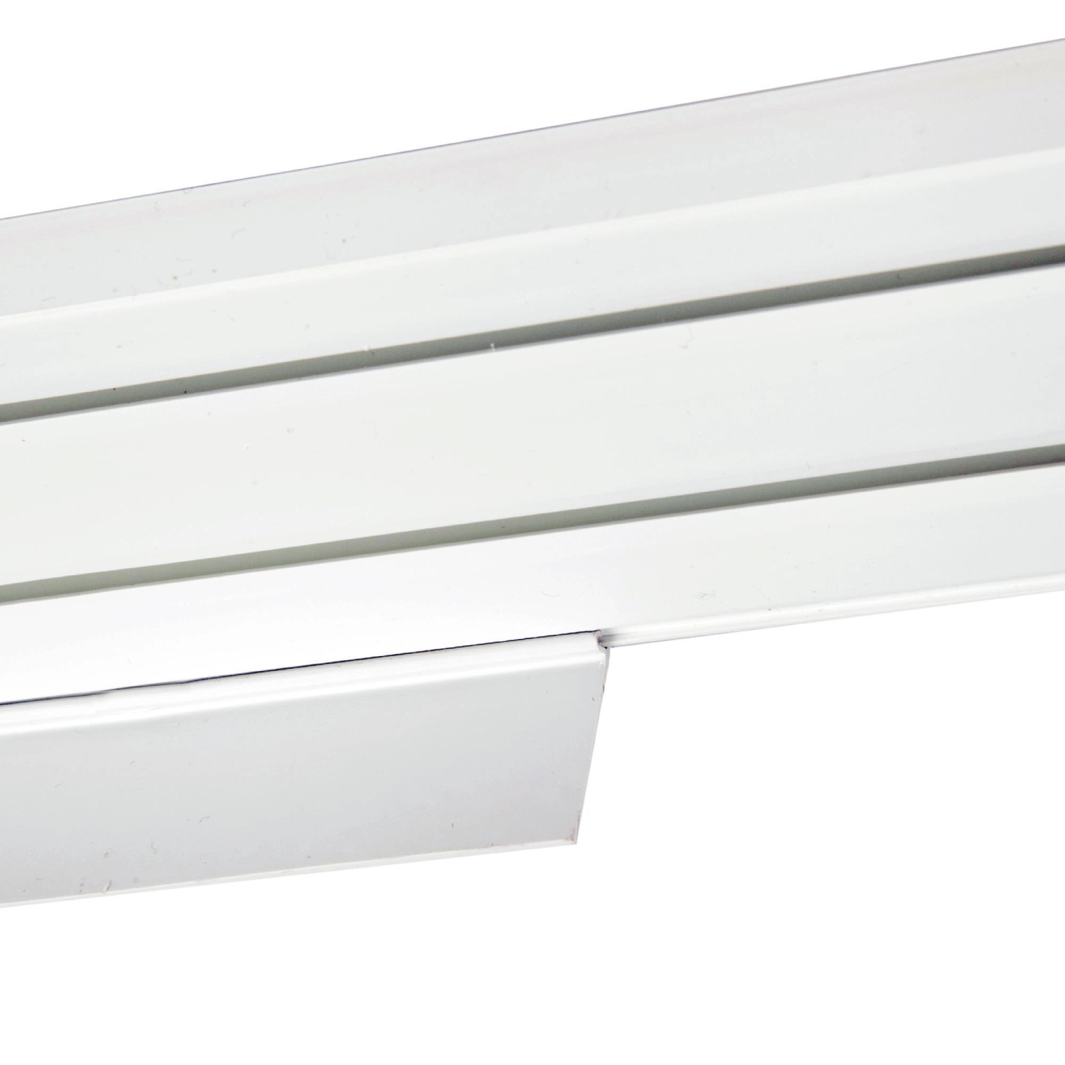 Graue Bestlivings Gardinenschiene 480 cm mit Blende, 4 x 120 cm, aus Kunststoff.