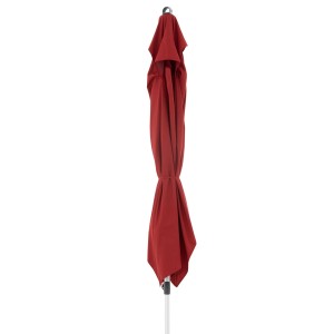 Geschlossener, bordeauxroter Doppler Marktschirm Expert 200x300 mit Kurbelmechanik.