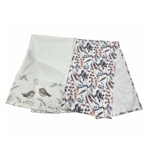 Boltze Tischläufer Brinja, 40x142cm, mit Vogel- und Blättermuster, 2-fach sortiert.