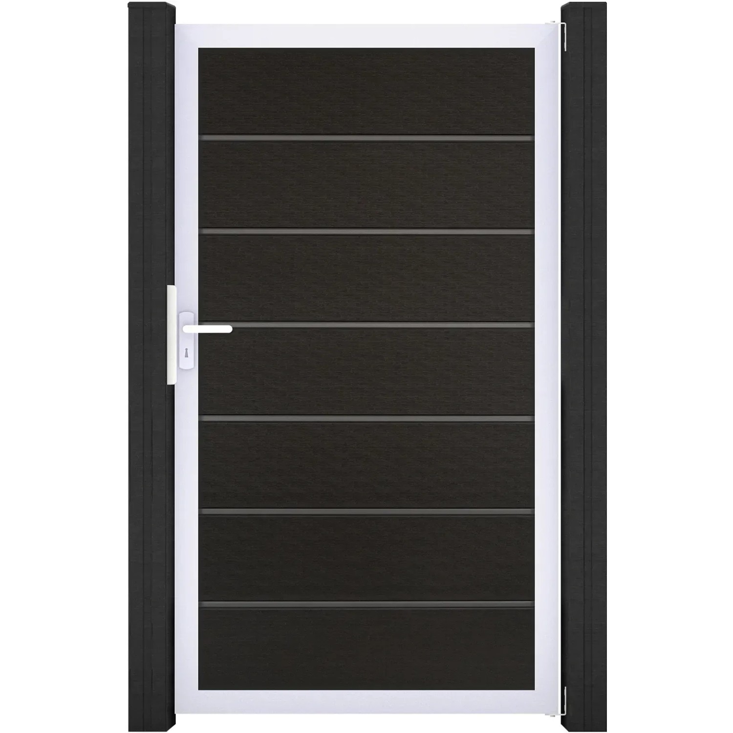 GroJa Solid Grande Premium Steckzauntor 100 x 180 cm Schwarz Rahmen EV1