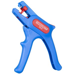 Blaue WEICON Abisolierzange No. 5 mit rotem Akzent, geeignet für Kabel von 0,2 bis 6,0 mm².