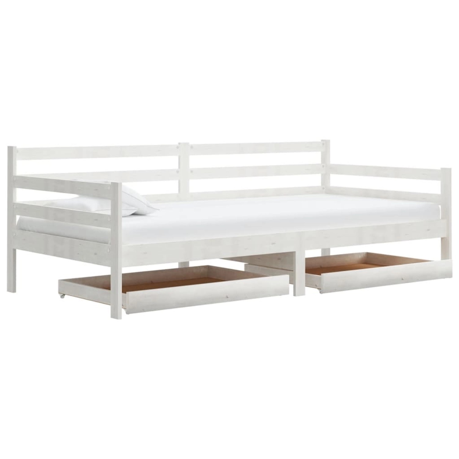 vidaXL Tagesbett mit Schubladen 90x200 cm Weiß Massivholz Kiefer 3083680