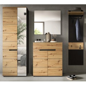 Inn.Furn Garderoben-Set 4-teilig in Eiche und Grau 220 cm Cooper