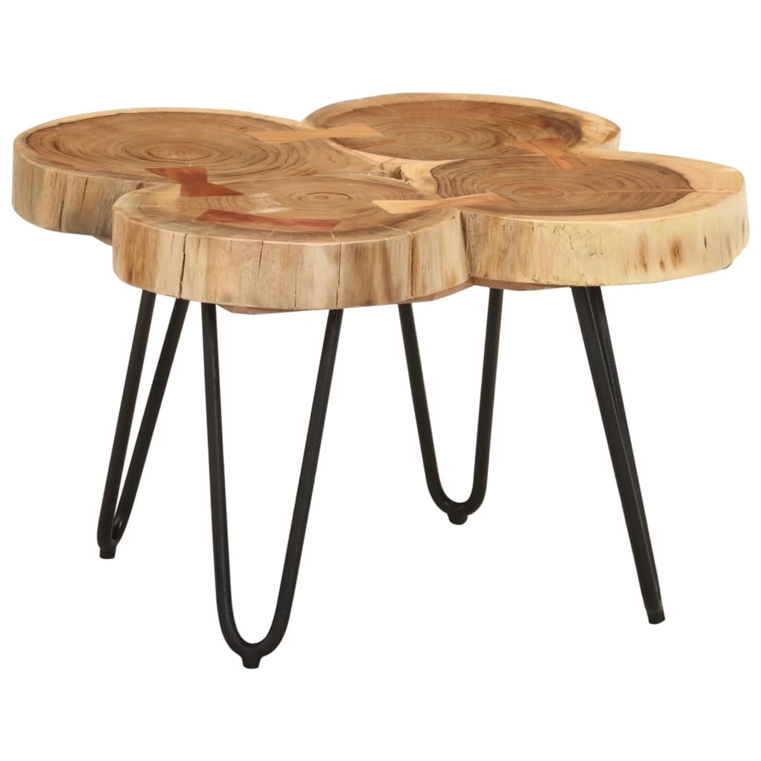 vidaXL Couchtisch 36 cm 4 Stämme Massivholz Akazie 353301