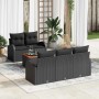 vidaXL Garten-Sofa-Set, 6-teilig, schwarz, Poly Rattan. Gartenmöbel mit Tisch und modularem Design.