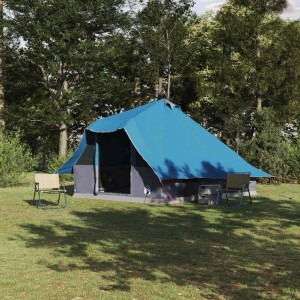 vidaXL Tipi Zelt mit Dach mit Speicher Blau 358 x 296 x 258 cm Taft 42000970