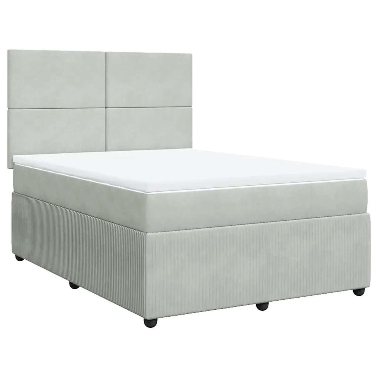 vidaXL Boxspringbett mit Matratze Hellgrau 140x190 cm Samt 3294628 günstig online kaufen