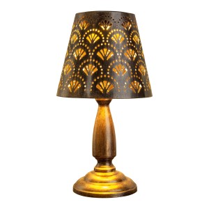 Näve LED-Solar-Tischleuchte Elsa, Alt-Messing, mit filigranem Muster für stimmungsvolle Beleuchtung.