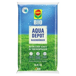 Compo Aqua Depot Rasendünger, 10,05 kg, für einen grünen Rasen auch in Trockenperioden.