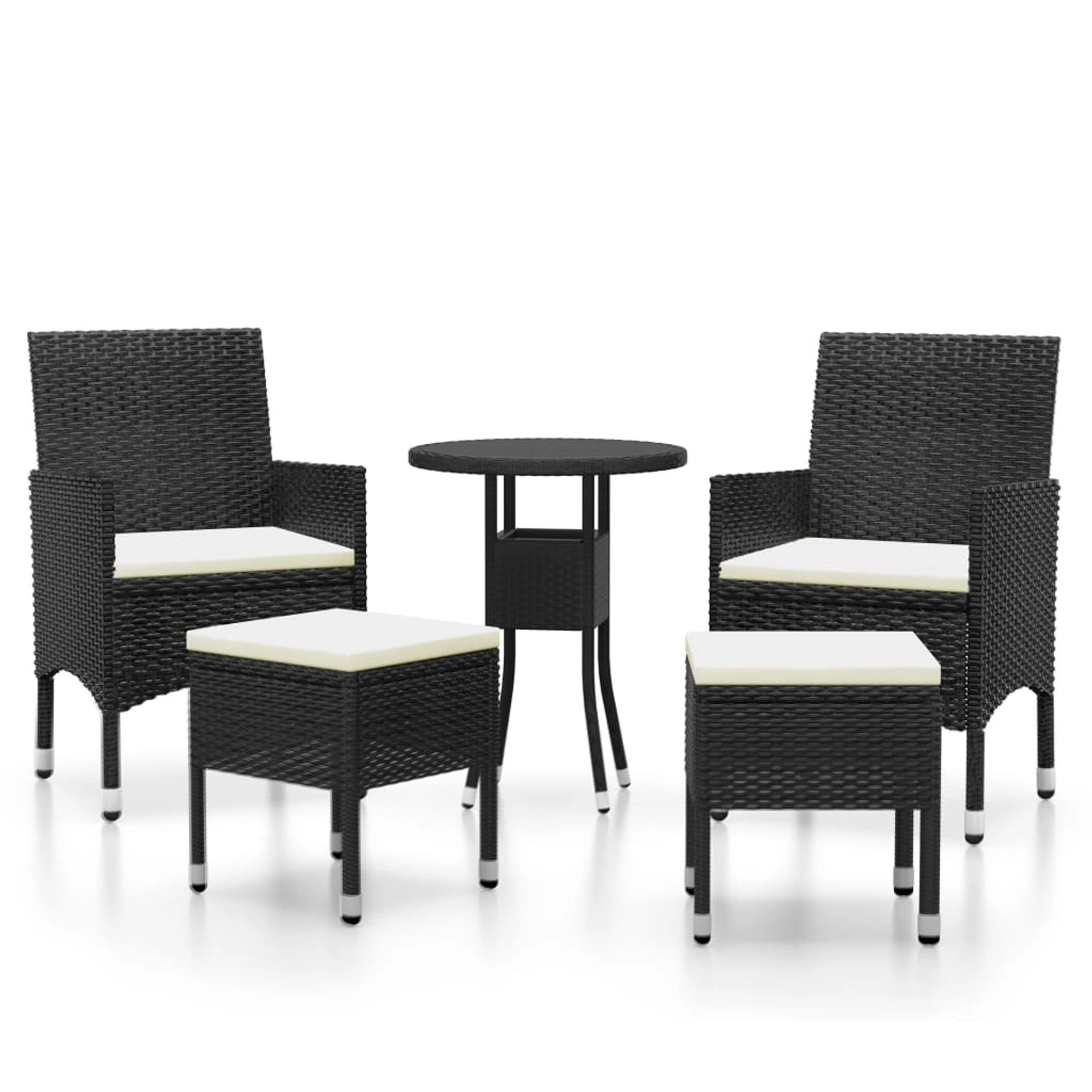 vidaXL 5-tlg Garten-Lounge-Set Poly Rattan Schwarz Modell 3 günstig online kaufen