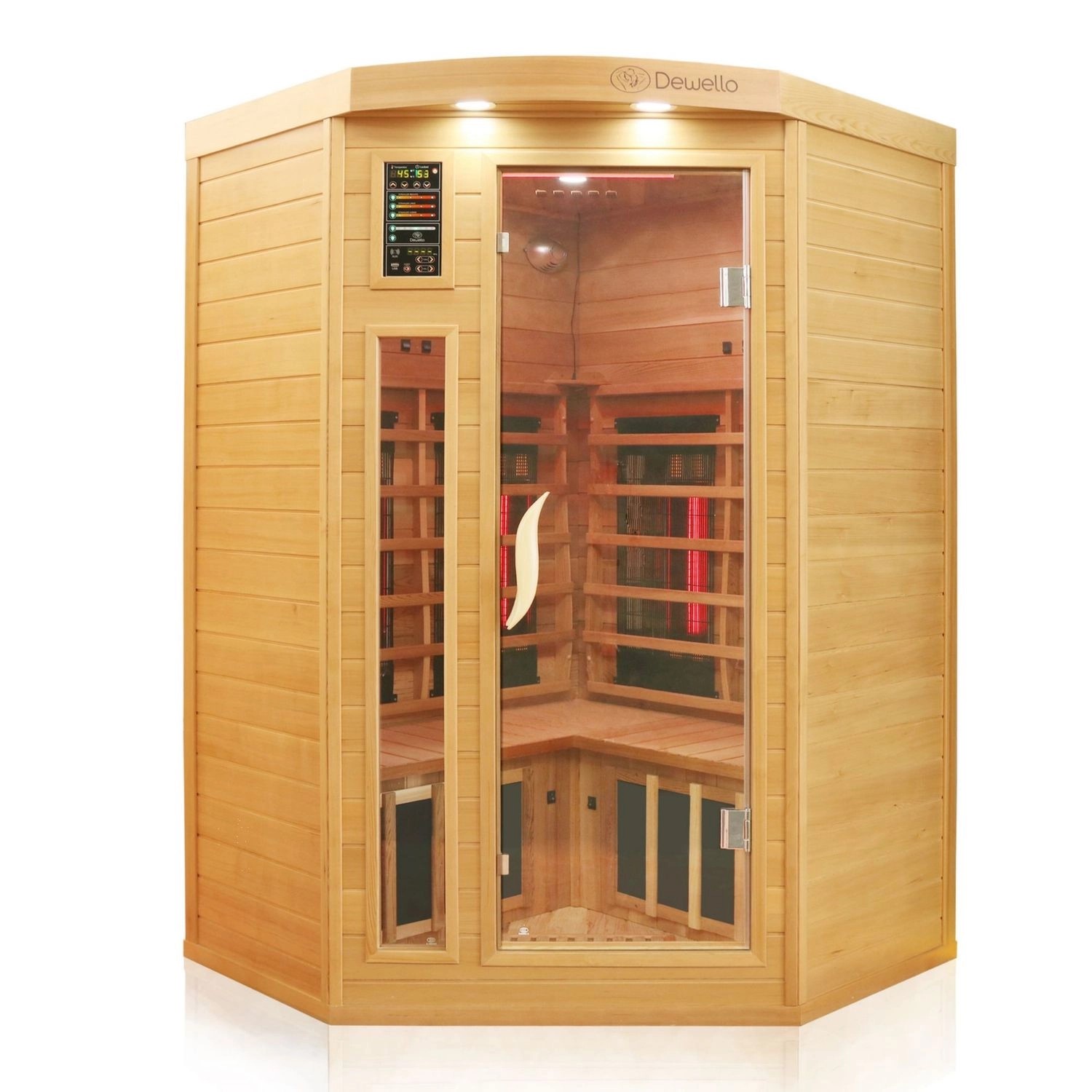 Dewello Infrarotkabine Sauna Lakefield Pro 120cm x 120cm 2 Personen Vollspe günstig online kaufen