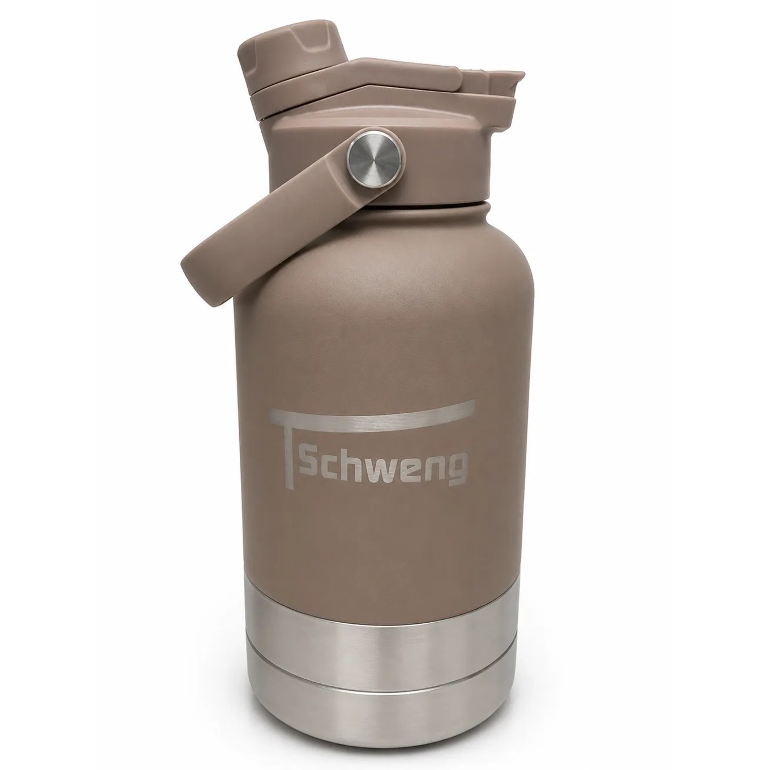 Schweng 3 In 1 Isolier Trinkflasche Für Mensch Und Hund Braun