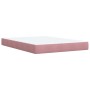 Rosa vidaXL Boxspringbett mit Matratze, 140x190 cm, Samtbezug.