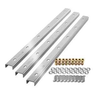 SOTECH 3 Stück Gratleisten U-Form 700 x 40 x 20 mm Edelstahl Gebürstet für Tischplatten