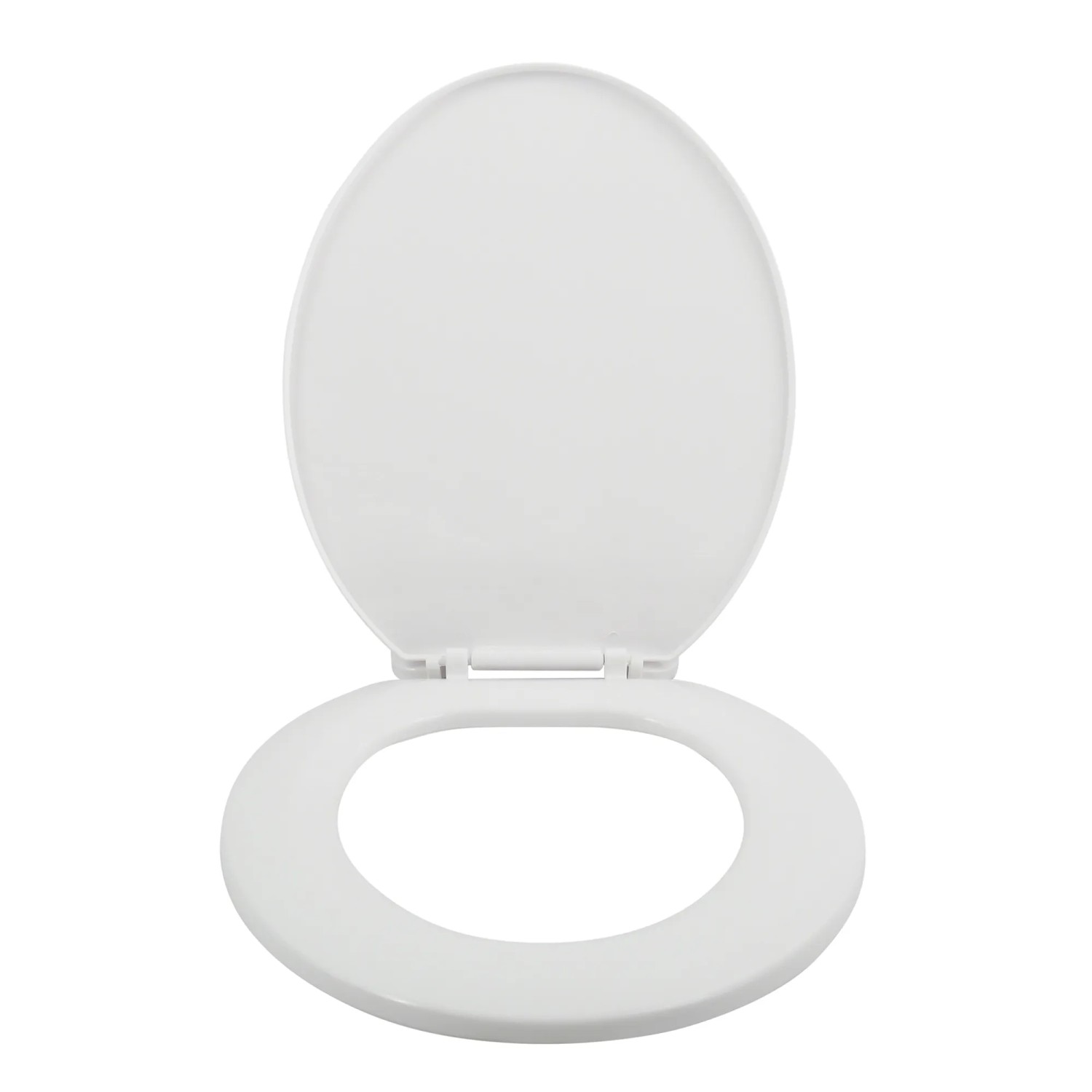 Weißer MSV WC-Sitz aus Polypropylen, geöffnet.