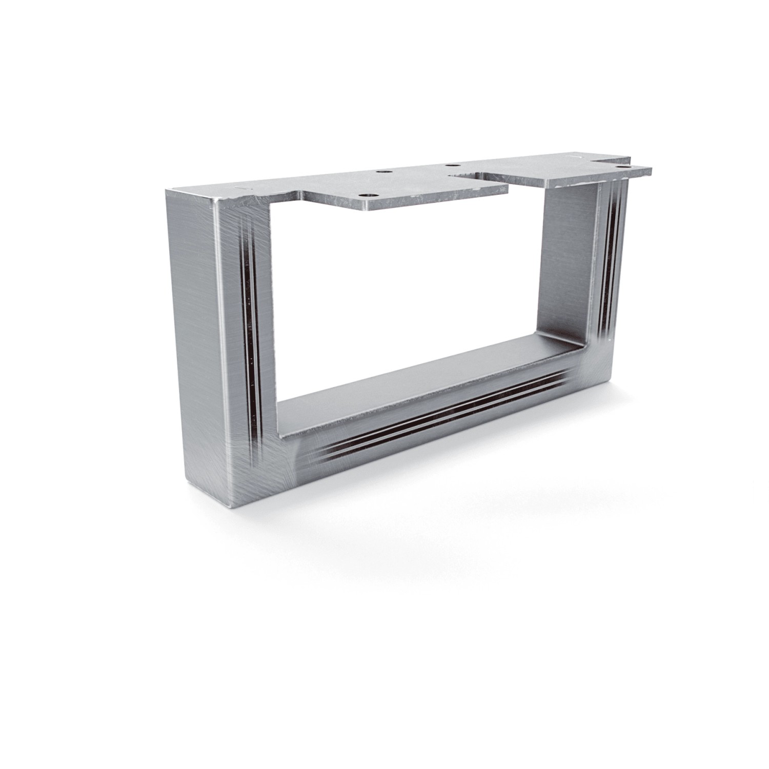 HEVVA Möbelbein GRAZ 10 cm Hoch 20 cm Tief 1 Stück Rohstahl-Klarlack