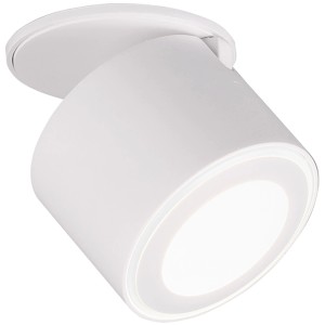 Weißer, matter Trio LED Einbaustrahler/Aufbaustrahler Taurus, 5W, 450 lm. Schwenkbar für Wohn- und Schlafzimmer.