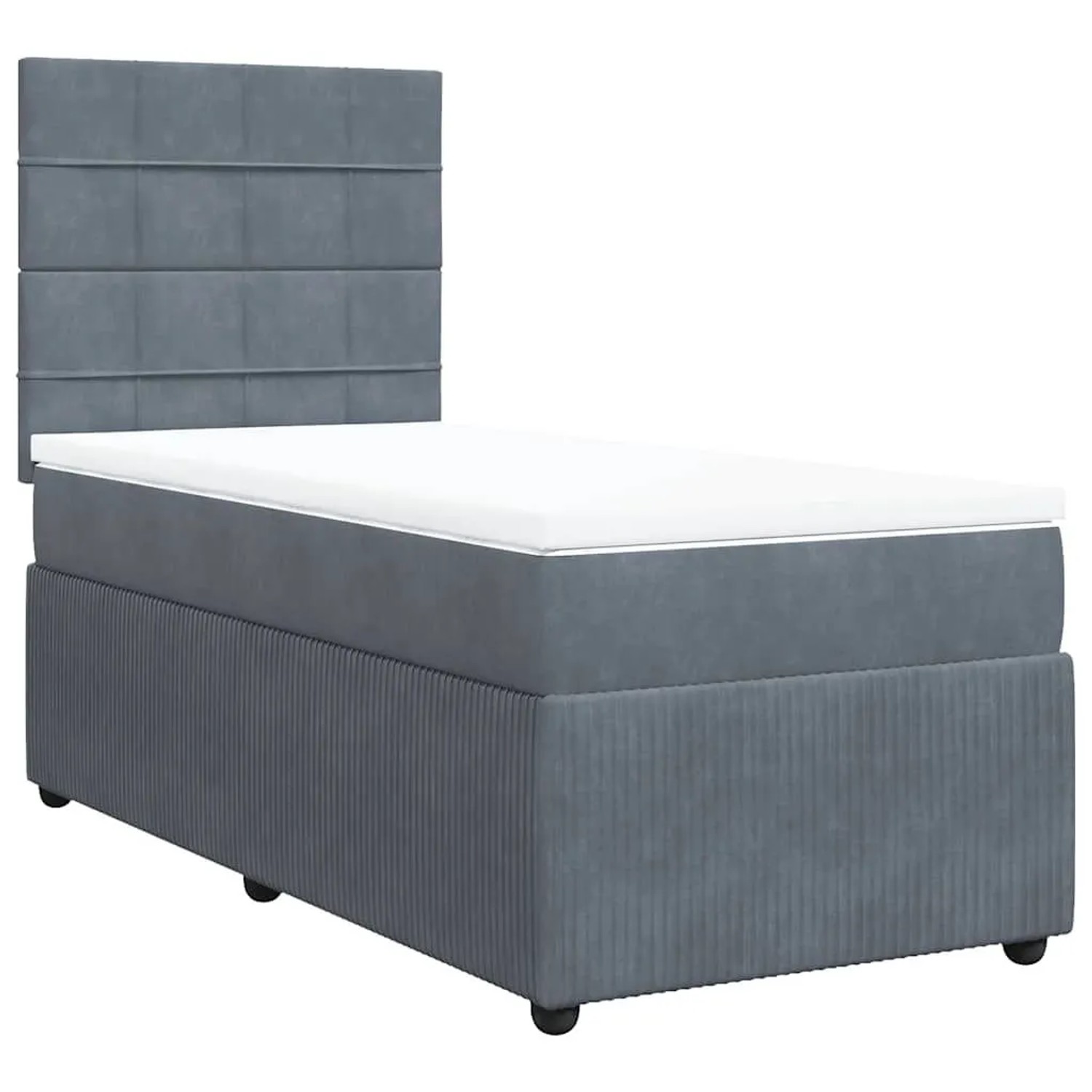 vidaXL Boxspringbett mit Matratze Dunkelgrau 90x200 cm Samt 3292239 günstig online kaufen