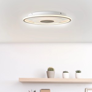Moderne LED-Deckenleuchte Cantaro, Ø 50 cm, schwarz-weiß, dimmbar, für Innenräume.