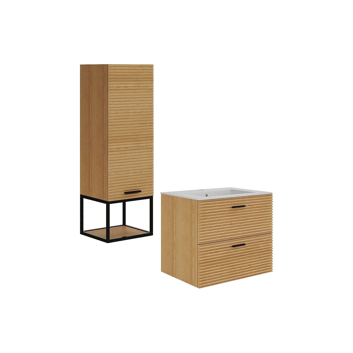 Vente-unique Badmöbel-Set Sarone Naturfarben Hell 60 cm