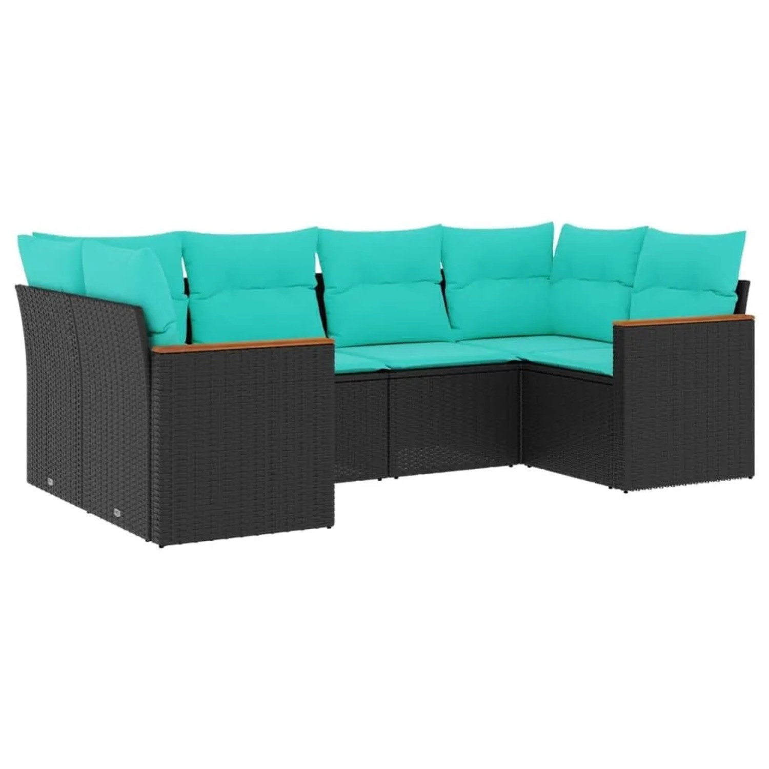 vidaXL 6-Tlg Gartensofa-Set mit Kissen Schwarz Polyrattan 3226260 günstig online kaufen