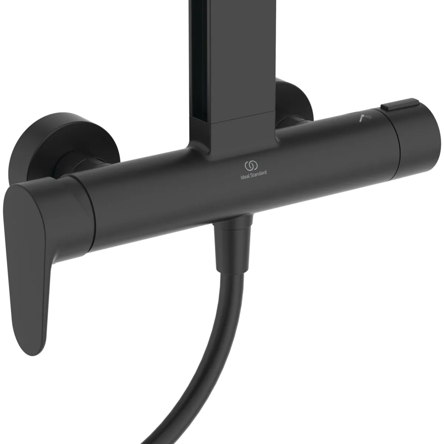 Ideal Standard Duschsystem in Schwarz Matt: Einhebel-Armatur mit zwei Brausen für Ihr Badezimmer.