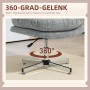 Detailansicht des grauen HOMCOM Bürostuhls mit 360-Grad-Drehfunktion.
