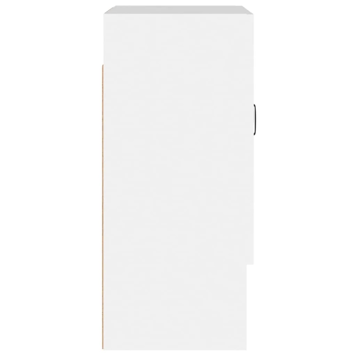 Weißer Wandschrank (60x31x70 cm) aus Holzwerkstoff für Büro oder Arbeitszimmer.