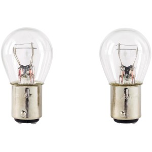 Zwei Glühlampen P21/5W 12V für Autoelektrik mit Metallsockel.