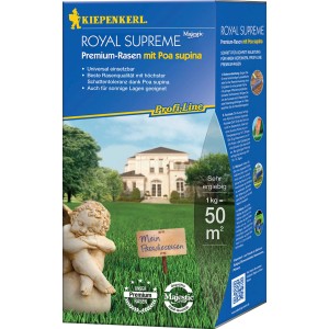 Kiepenkerl Premium Rasen Royal Supreme, 1 kg für 50 m², schattenverträglich.