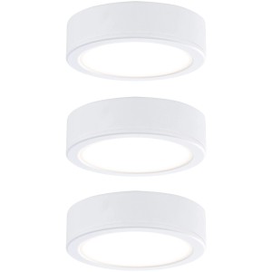 Paulmann Pukk Möbel Einbaustrahler Set, 3 weiße LED Lampen für Möbel und Regale.
