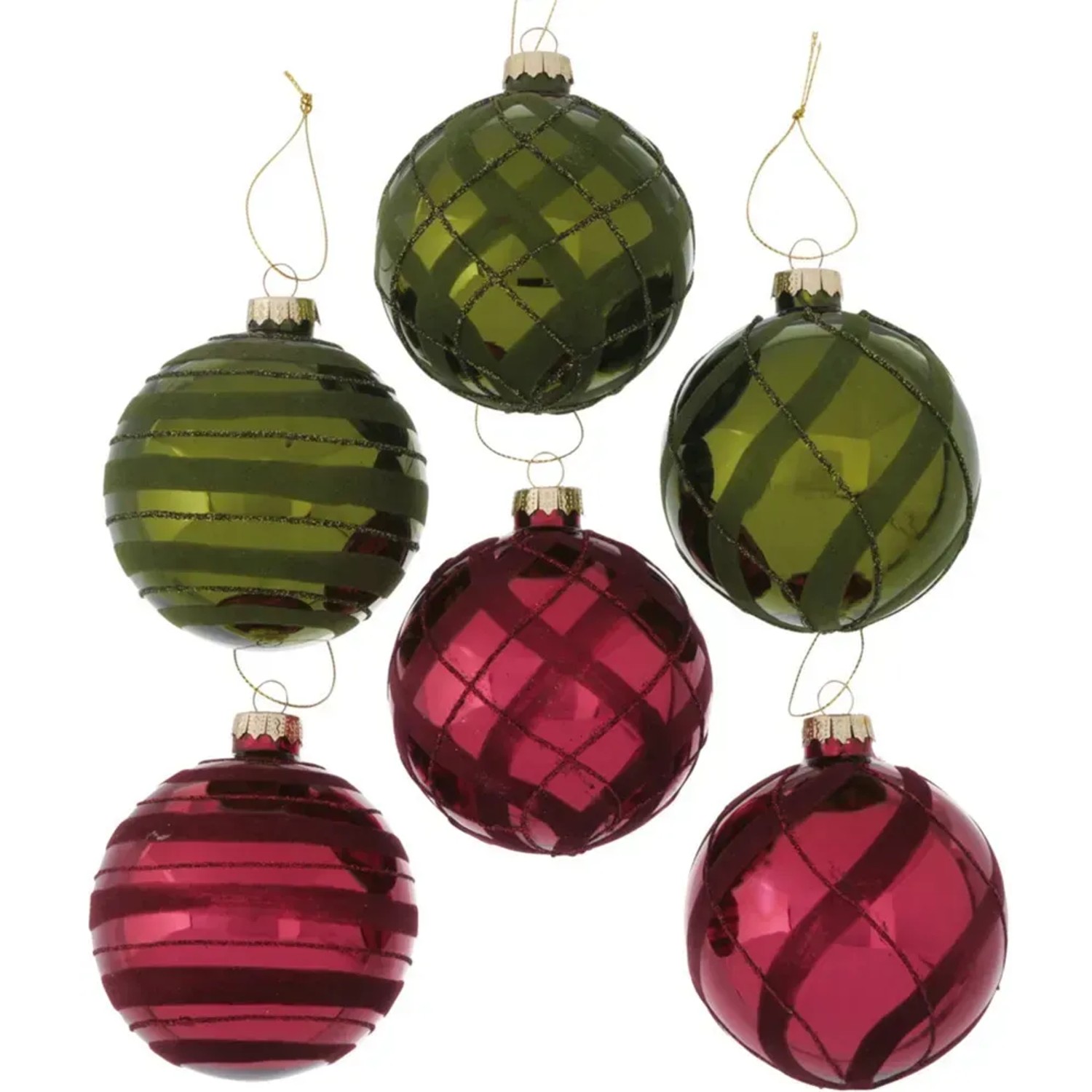 Boltze Home Weihnachtskugel Monja 6-fach sortiert