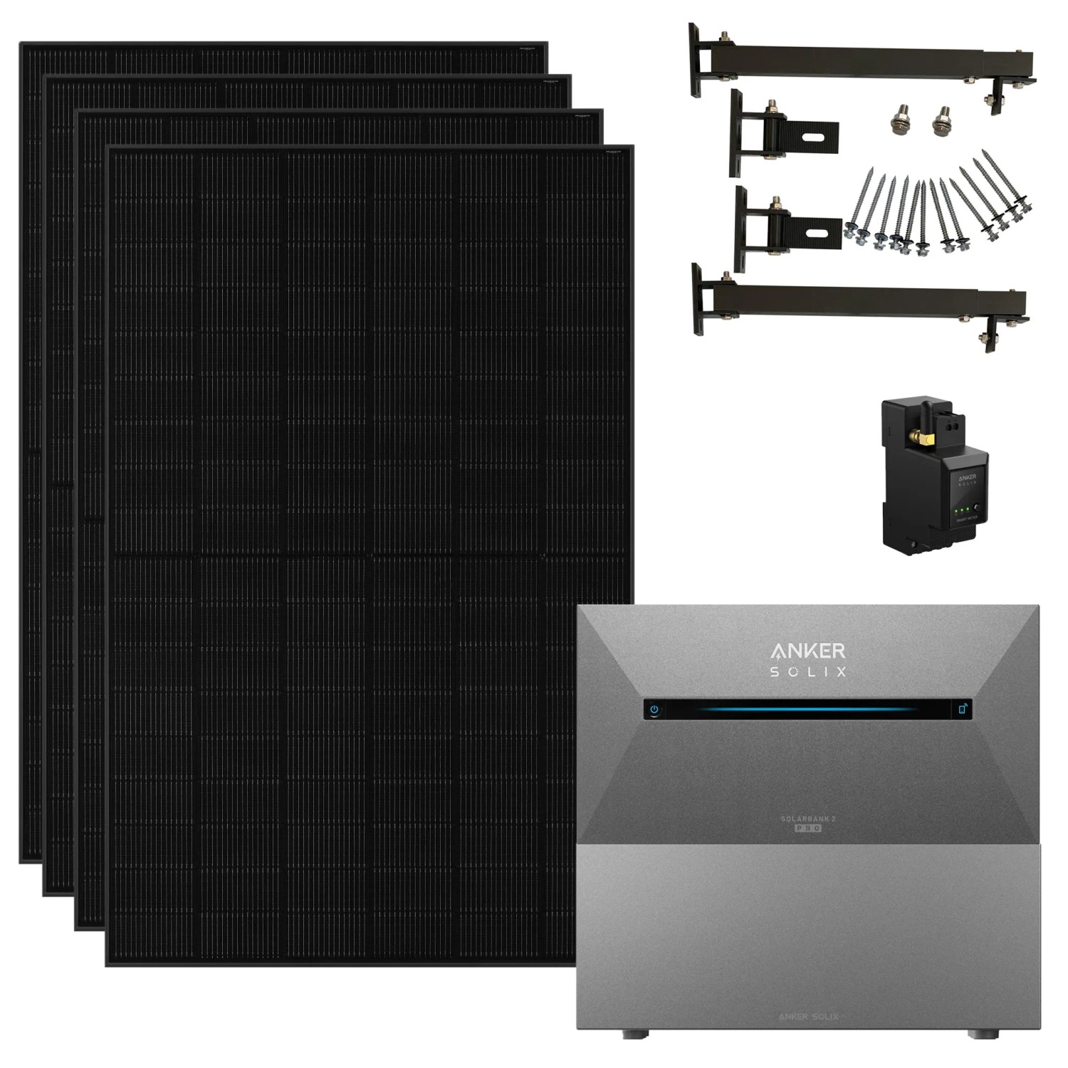 Anker Solix 2 Pro Balkonkraftwerk 1800W Mit Smart Meter 1,6–9,6 Kwh und einem Akku