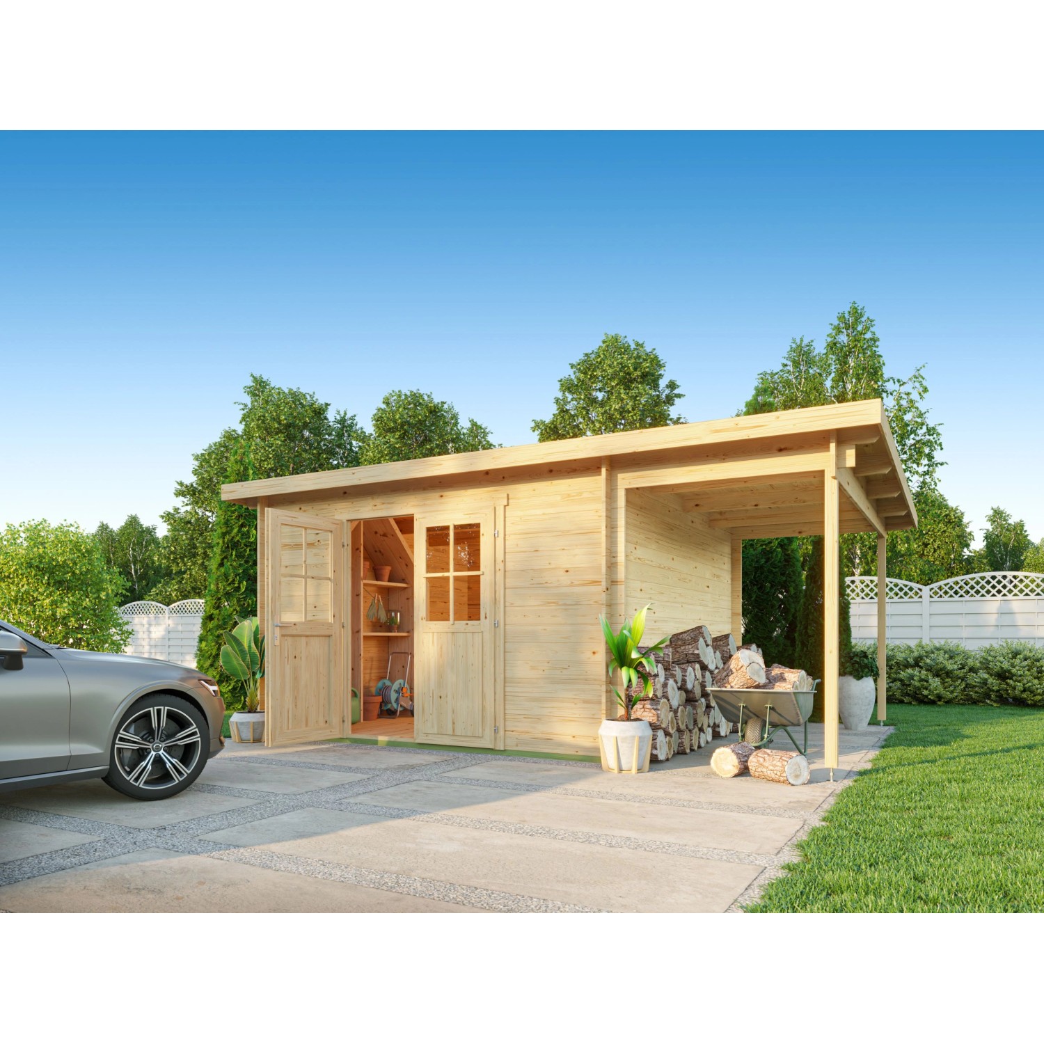 Fjordholz Pultdach Gartenhaus Modell Ezra 5G Farblos Imprägniert günstig online kaufen