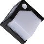 Schwarze Solar-Wandleuchte Pretoria mit Sensor, 1 W, 50 lm, 2700 K, IP44.