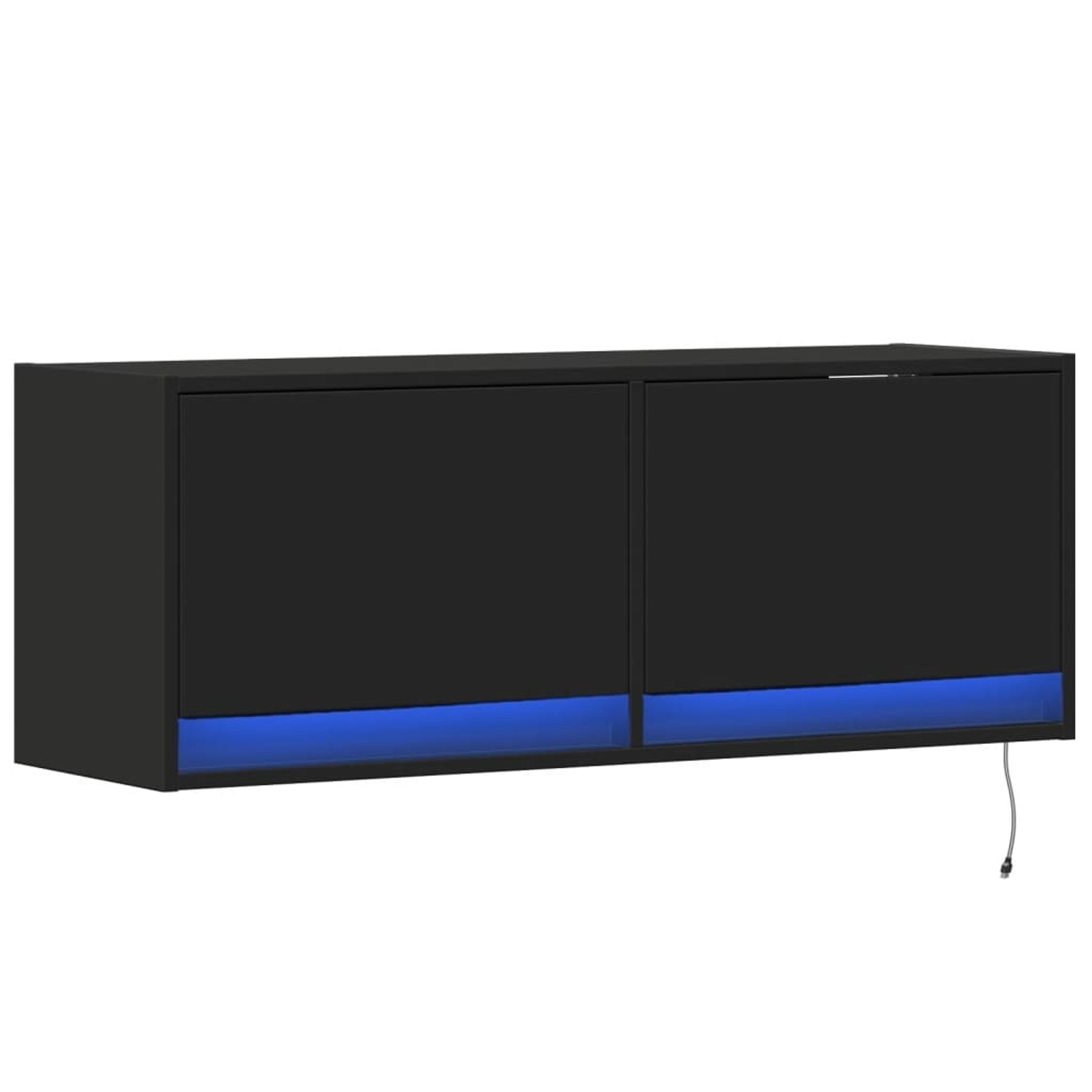 vidaXL TV-Wandschrank mit LED-Beleuchtung Schwarz 100x31x35 cm 852363 günstig online kaufen
