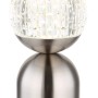 Globo LED-Tischleuchte Julsy, 20 cm, Nickel matt, mit Kristall-Effekt.