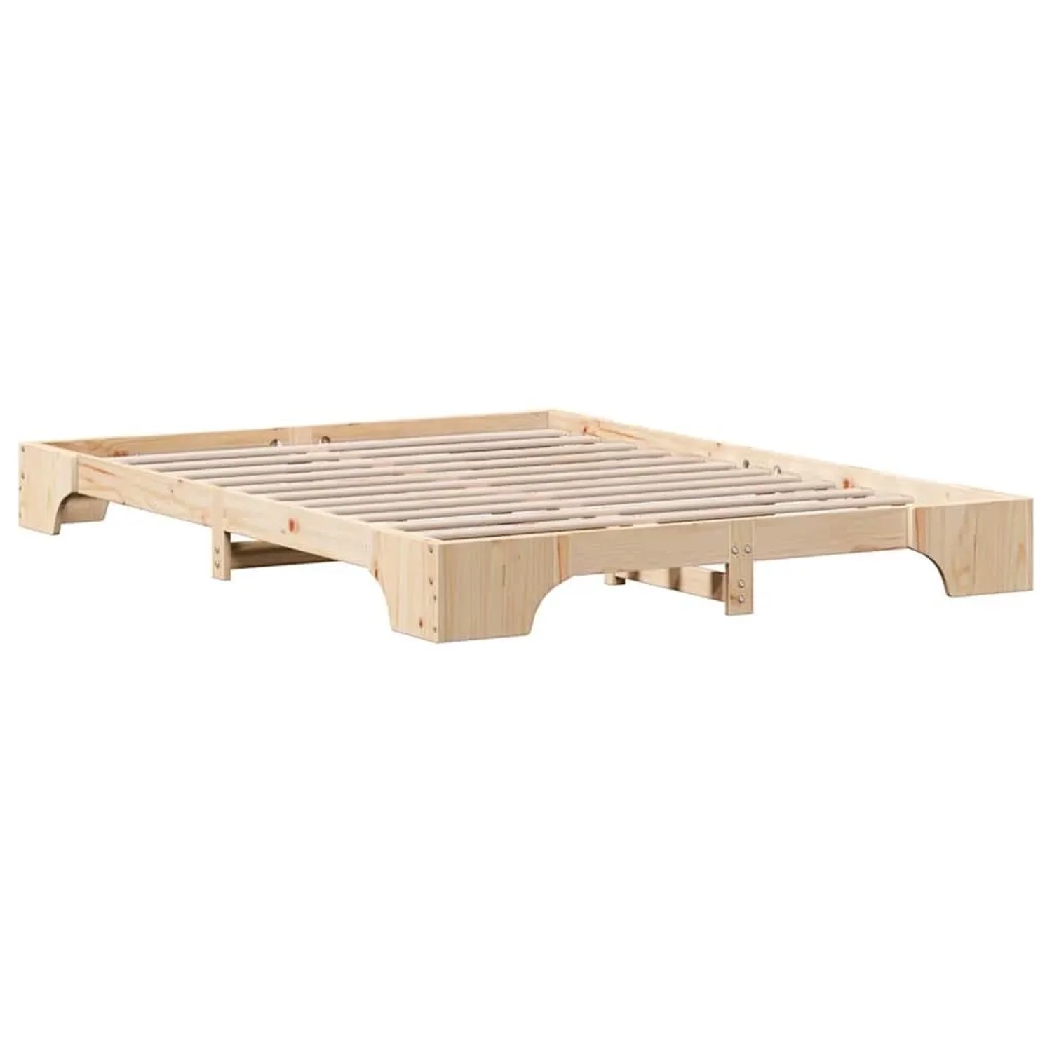 vidaXL Bettrahmen Natur 150 x 200 cm Massives Kiefernholz 872857