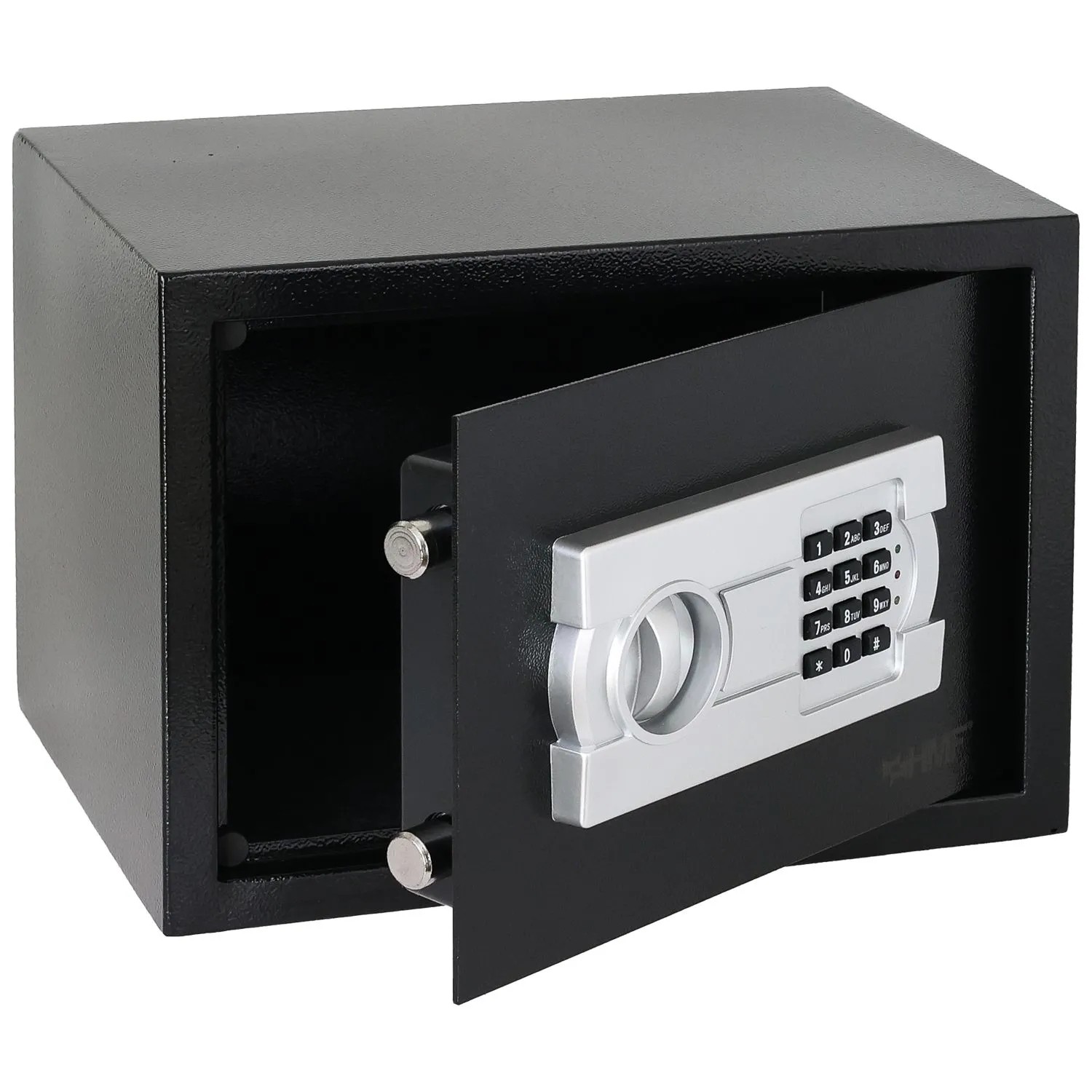 HMF 46122-02 Safe Tresor Zuhause Hotel Büro Möbeltresor Zahlenschloss DIN A4 Dokumente 35x25x25 cm Schwarz