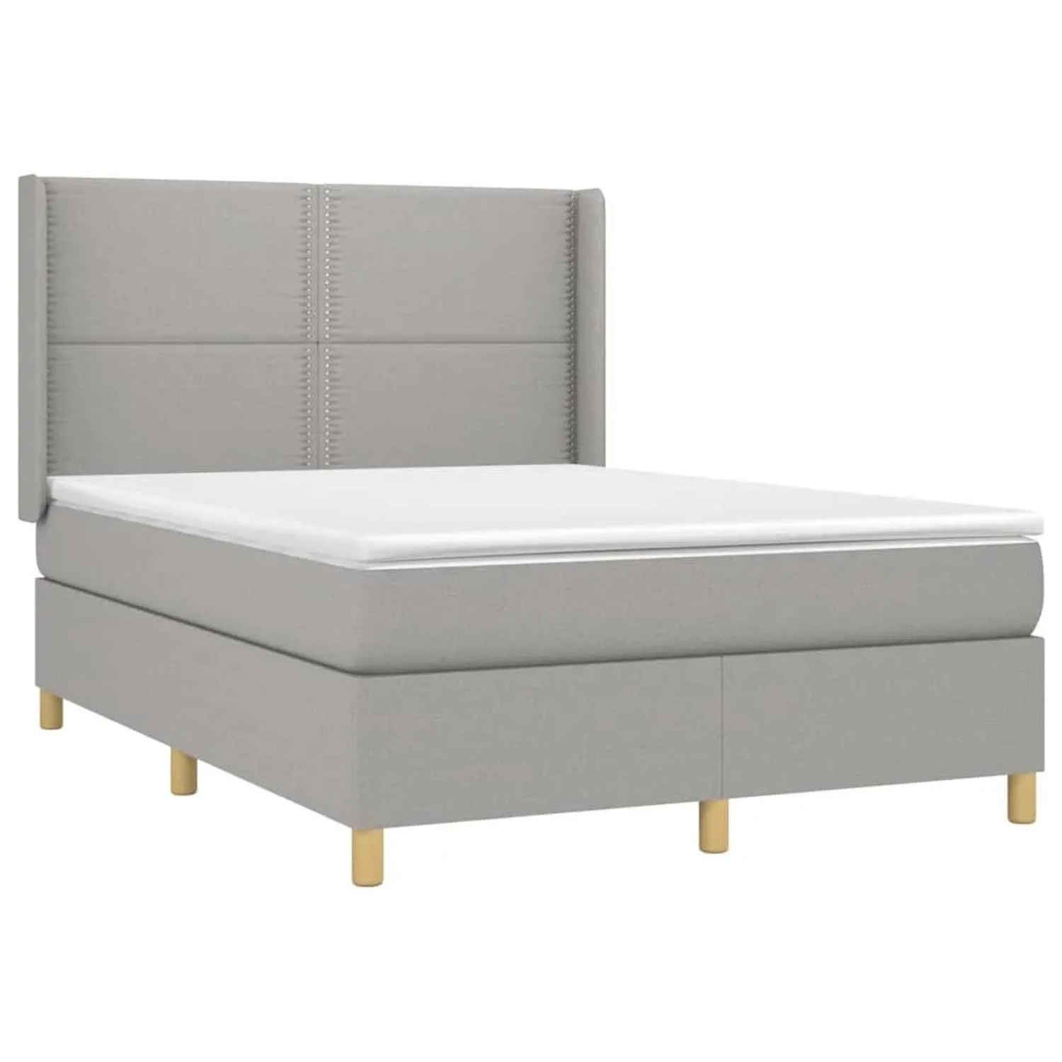 vidaXL Boxspringbett mit Matratze Hellgrau 140x190 cm Stoff 3131905 günstig online kaufen