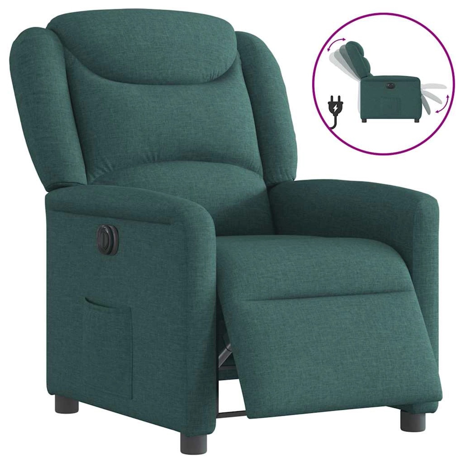 vidaXL Relaxsessel Elektrisch Dunkelgrün Stoff 3303180 günstig online kaufen