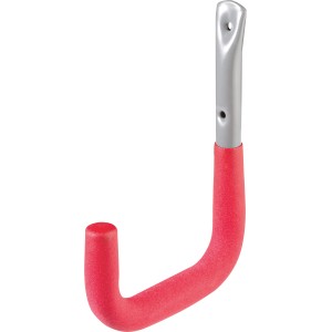 Beschichteter Wandhaken aus Stahlrohr, rot, für die Wandmontage, Tragkraft 40 kg.