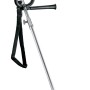 Grüner Bosch Elektro-Rasentrimmer AFS 23-37 mit silbernem Schaft, schwarzem Griff und 3-Flügel-Messer für Rasenpflege.